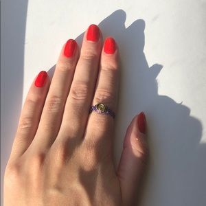 Purple and Gold Handmade Rose Ring